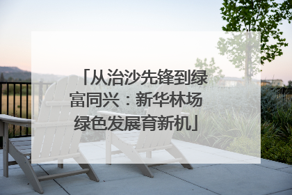 从治沙先锋到绿富同兴：新华林场绿色发展育新机