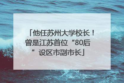 他任苏州大学校长！曾是江苏首位“80后”设区市副市长
