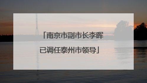 南京市副市长李晖已调任泰州市领导