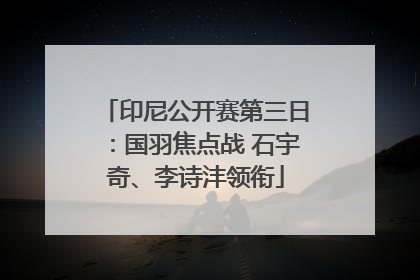 印尼公开赛第三日：国羽焦点战 石宇奇、李诗沣领衔
