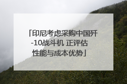 印尼考虑采购中国歼-10战斗机 正评估性能与成本优势