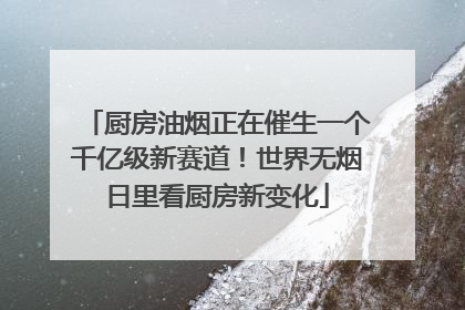 厨房油烟正在催生一个千亿级新赛道！世界无烟日里看厨房新变化