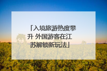 入境旅游热度攀升 外国游客在江苏解锁新玩法