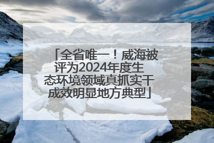 全省唯一！威海被评为2024年度生态环境领域真抓实干成效明显地方典型
