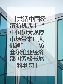 共话中国经济新机遇丨“中国超大规模市场带来巨大机遇”——访塞尔维亚经济部国务秘书尼科利奇