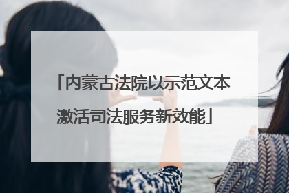 内蒙古法院以示范文本激活司法服务新效能