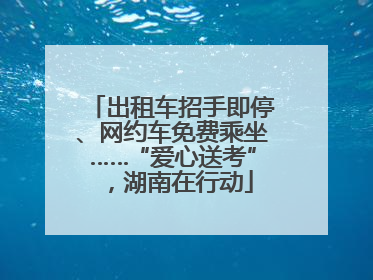 出租车招手即停、网约车免费乘坐……“爱心送考”，湖南在行动