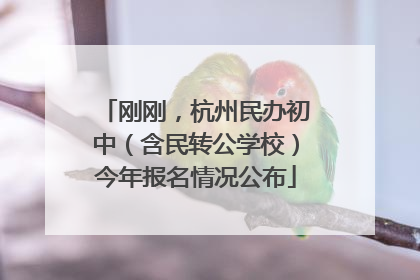 刚刚，杭州民办初中（含民转公学校）今年报名情况公布