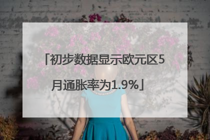 初步数据显示欧元区5月通胀率为1.9%
