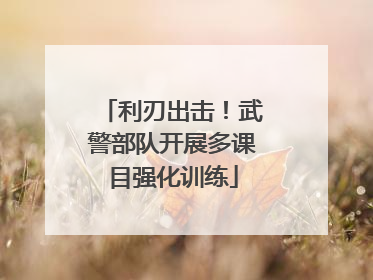 利刃出击！武警部队开展多课目强化训练