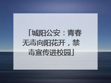 城阳公安：青春无毒向阳花开，禁毒宣传进校园