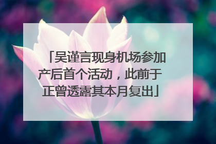吴谨言现身机场参加产后首个活动，此前于正曾透露其本月复出