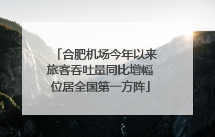 合肥机场今年以来旅客吞吐量同比增幅位居全国第一方阵