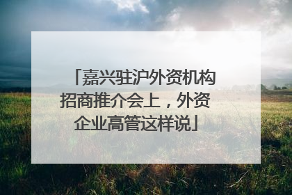 嘉兴驻沪外资机构招商推介会上，外资企业高管这样说