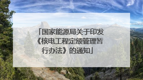 国家能源局关于印发《核电工程定额管理暂行办法》的通知