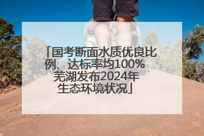国考断面水质优良比例、达标率均100% 芜湖发布2024年生态环境状况