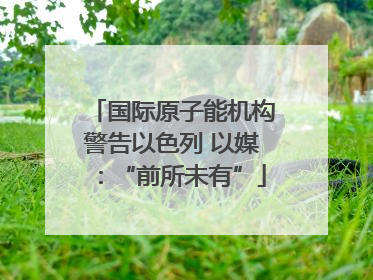 国际原子能机构警告以色列 以媒：“前所未有”