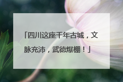 四川这座千年古城，文脉充沛，武德爆棚！