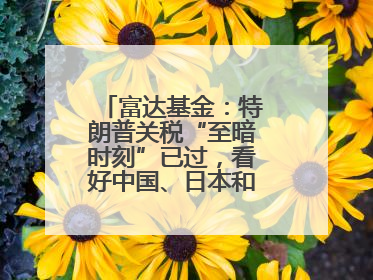 富达基金：特朗普关税“至暗时刻”已过，看好中国、日本和德国中型股！