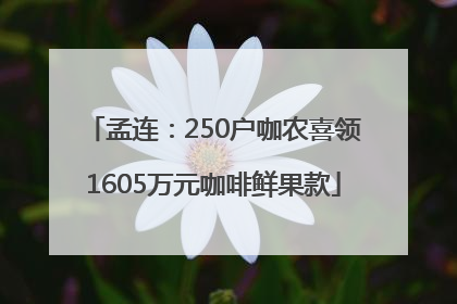 孟连：250户咖农喜领1605万元咖啡鲜果款
