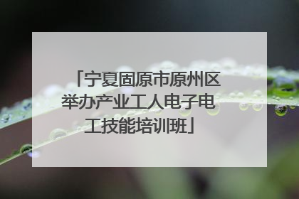 宁夏固原市原州区举办产业工人电子电工技能培训班