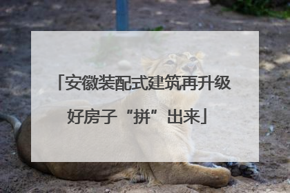 安徽装配式建筑再升级 好房子“拼”出来
