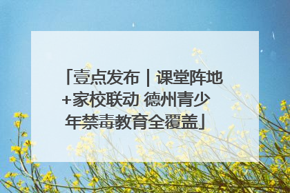 壹点发布｜课堂阵地+家校联动 德州青少年禁毒教育全覆盖