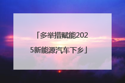 多举措赋能2025新能源汽车下乡