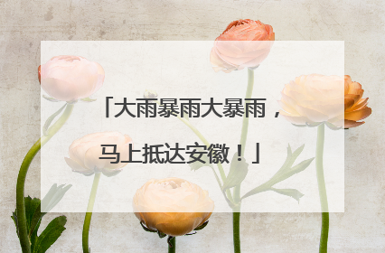 大雨暴雨大暴雨，马上抵达安徽！