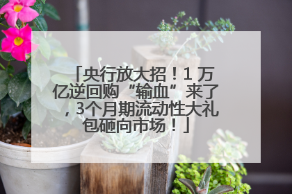 央行放大招！1 万亿逆回购“输血”来了，3个月期流动性大礼包砸向市场！
