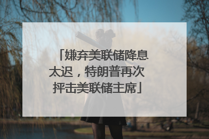 嫌弃美联储降息太迟，特朗普再次抨击美联储主席