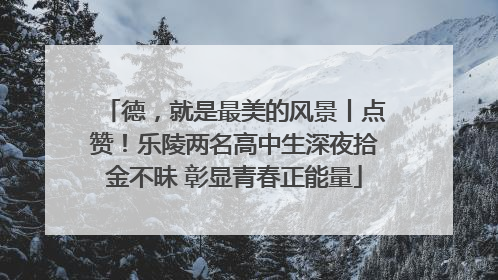 德，就是最美的风景丨点赞！乐陵两名高中生深夜拾金不昧 彰显青春正能量