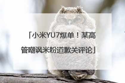 小米YU7爆单！某高管嘲讽米粉道歉关评论