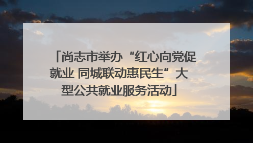尚志市举办“红心向党促就业 同城联动惠民生”大型公共就业服务活动