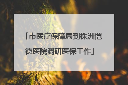 市医疗保障局到株洲恺德医院调研医保工作