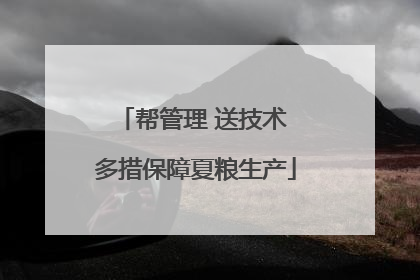 帮管理 送技术 多措保障夏粮生产