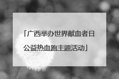 广西举办世界献血者日公益热血跑主题活动