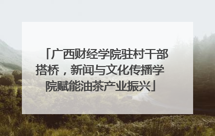 广西财经学院驻村干部搭桥，新闻与文化传播学院赋能油茶产业振兴