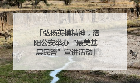 弘扬英模精神，洛阳公安举办“最美基层民警”宣讲活动