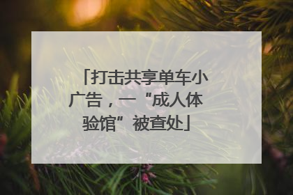 打击共享单车小广告，一“成人体验馆”被查处