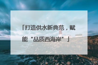 打造供水新典范，赋能“品质西海岸”