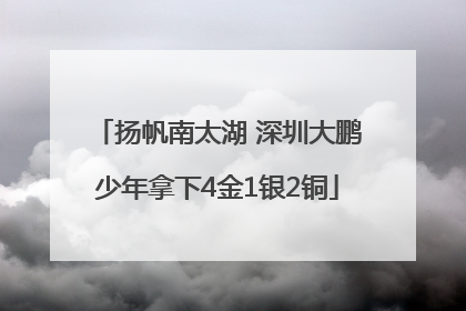 扬帆南太湖 深圳大鹏少年拿下4金1银2铜