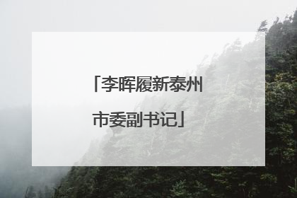 李晖履新泰州市委副书记