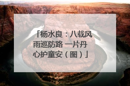 杨水良：八载风雨巡防路 一片丹心护童安（图）