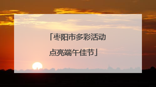 枣阳市多彩活动点亮端午佳节
