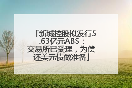 新城控股拟发行5.63亿元ABS：交易所已受理，为偿还美元债做准备
