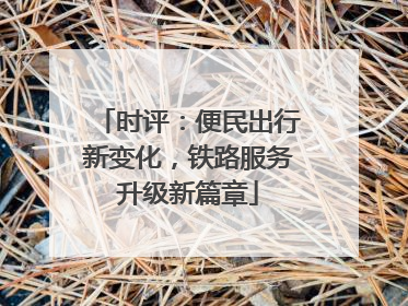 时评：便民出行新变化，铁路服务升级新篇章