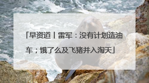 早资道丨雷军：没有计划造油车；饿了么及飞猪并入淘天