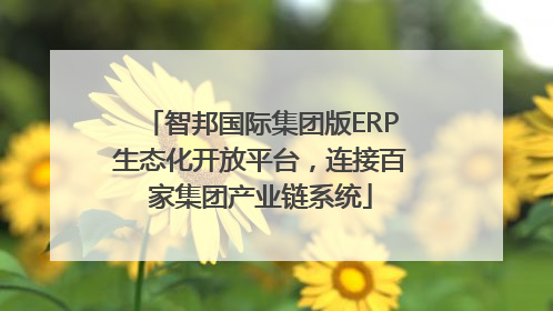 智邦国际集团版ERP生态化开放平台，连接百家集团产业链系统