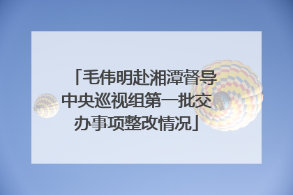 毛伟明赴湘潭督导中央巡视组第一批交办事项整改情况